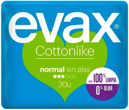 Compresas Evax Cottonlike Normal sin Alas 20 Unidades