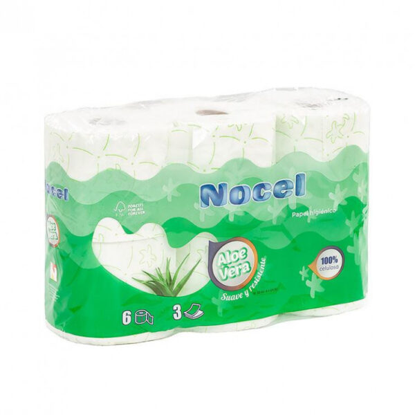 Papel Higiénico 3 Capas Nocel Aloe Vera" - Fardo 7 Paquetes"